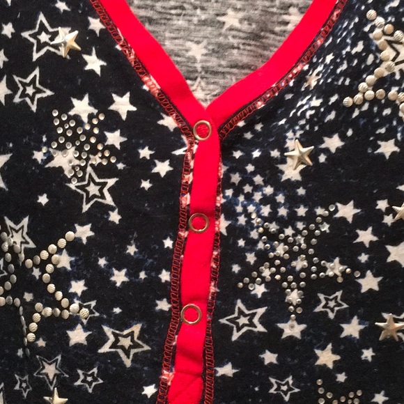 SHORT SLEEVE,RED,WHITE&BLUE GREAT TOP 4TH PERFECT - Picture 3 of 4